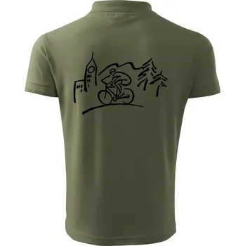 Pánská košile Cyklista na výletě - Polokošile pánská Pique Polo 203 - S ( Khaki )