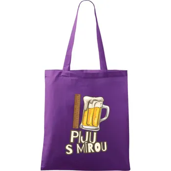 Piju s mírou - Taška bavlněná - 42 x 38 cm ( Fialová )