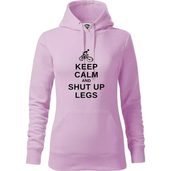 Dámská mikina Keep calm and shut your legs - Mikina dámská Cape s kapucí - S ( Orchid )