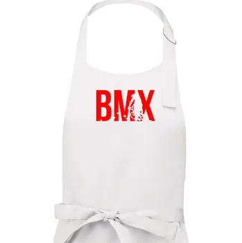 Kuchyňská zástěra BMX - Dámská zástěra na vaření - Univerzální velikost ( Bílá )