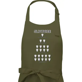 Kuchyňská zástěra Slivovice počítání (Hana-creative) - Pánská zástěra na vaření - Univerzální velikost ( Khaki )
