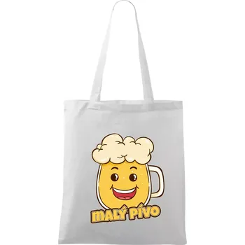 Nákupní taška Malý pívo - Taška bavlněná - 42 x 38 cm ( Bílá )