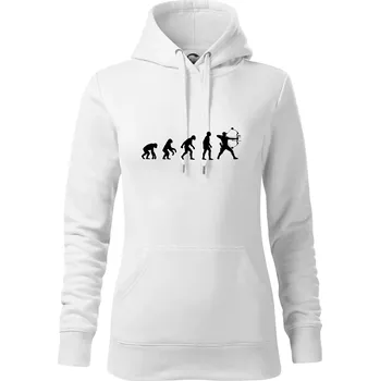 Dámská mikina Evoluce lukostřelba kladkový luk - Mikina dámská Cape s kapucí - XL ( Bílá )