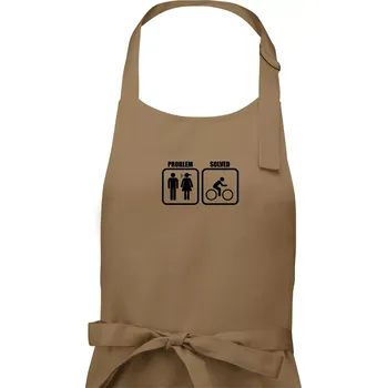 Kuchyňská zástěra Problém - Kolo - Dámská zástěra na vaření - Univerzální velikost ( Cappuccino )