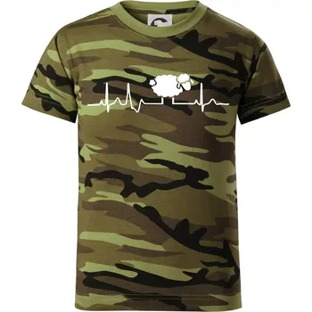 EKG černá ovečka - Dětské maskáčové triko - 122 cm/6 let ( Zelený maskáč )