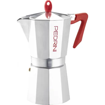 Moka konvice Pedrini Kaffettiera Brillant červená (různé velikosti) Objem v porcích: 9 porcí