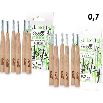 Zubní kartáček SADA 1+1 | GoEco® BAMBOO | mezizubní kartáčky | 0,7 mm | 12 ks | z bambusu
