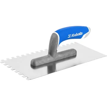 Zednické hladítko KUBALA Hladítko nerezové dvousl. plochá rukojeť | 130x270 mm zub 6x6