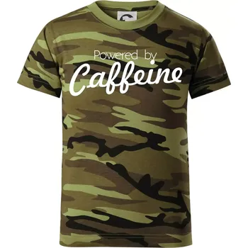 Chlapecké oblečení Powered by Caffeine - Dětské maskáčové triko - 134 cm/8 let ( Zelený maskáč )