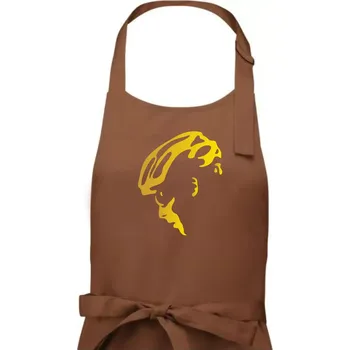 Kuchyňská zástěra Hlava cyklista zlatá - Pánská zástěra na vaření - Univerzální velikost ( Kakaová )