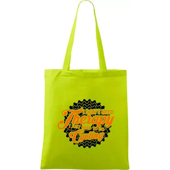 I don't need therapy cycling - Taška bavlněná - 42 x 38 cm ( Limetková )