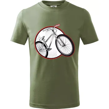 Chlapecké oblečení Downhill kolo v kruhu - Tričko dětské bavlněné - 158 cm/12 let ( Khaki )