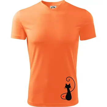 Chlapecké tričko Zamilovaná kočka zpředu - Dětské triko sportovní (dresovina) - 122 cm/6 let ( Neon mandarine )