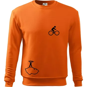 Pánská mikina Mapa ČR + kolo na prsu - Mikina Essential pánská - S ( Oranžová )