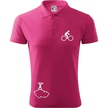 Pánská košile Mapa ČR + kolo na prsu - Polokošile pánská Pique Polo 203 - L ( Purpurová )