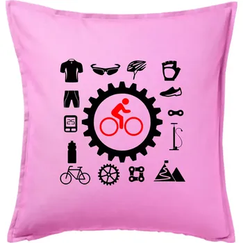 Polštář Vše pro cyklistiku - Polštář 50x50 - 50x50 - Pouze potah ( Růžová )