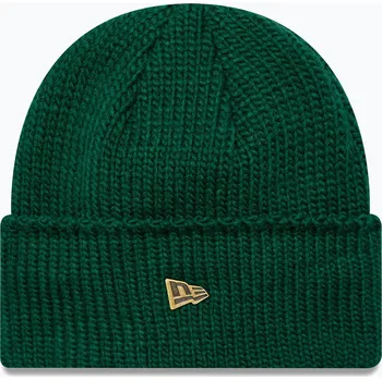 Módní doplněk Zimní čepice New Era Metal Pin Wide Cuff Knit Beanie dark green