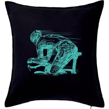 Polštář Silniční cyklista zadek - Polštář 50x50 - 50x50 - Pouze potah ( Černá )