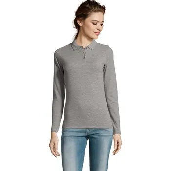 Dámské tričko PERFECT DÁMSKÉ LSL POLO180 Perfect Lsl Women - Šedá Melanž 2XXL