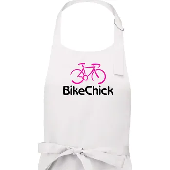 Kuchyňská zástěra Bike Chick - Dámská zástěra na vaření - Univerzální velikost ( Bílá )