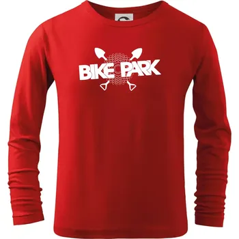 Chlapecké tričko Bike park kazeta - Triko dětské Long Sleeve - 134 cm/8 let ( Červená )