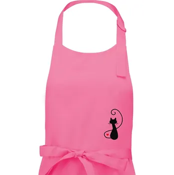 Kuchyňská zástěra Zamilovaná kočka zpředu - Pánská zástěra na vaření - Univerzální velikost ( Růžová )