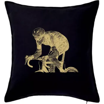 Polštář Silniční cyklista předek - Polštář 50x50 - 50x50 - Pouze potah ( Černá )