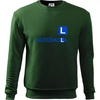 Autoškola nápis - Mikina Essential dětská - 158 cm/12 let ( Lahvově zelená )