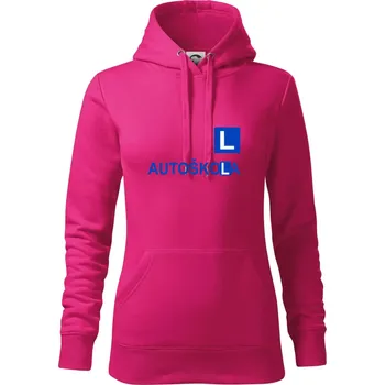Dámská mikina Autoškola nápis - Mikina dámská Cape s kapucí - S ( Purpurová )