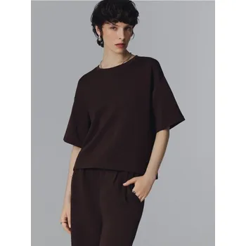 Dámská móda Zkrácené tričko - XS - House - tmavě hnědá - 061GT-89X