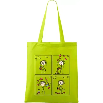 Láska já a pivo (Hana-creative) - Taška bavlněná - 42 x 38 cm ( Limetková )