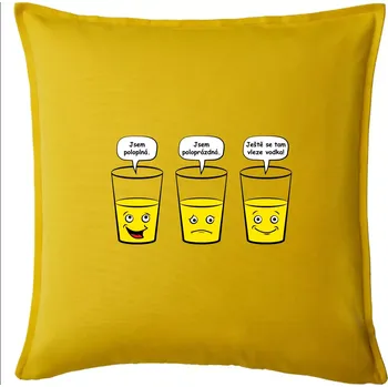 Polštář Skleničky - vodka (Hana-creative) - Polštář 50x50 - 50x50 - Pouze potah ( Žlutá )