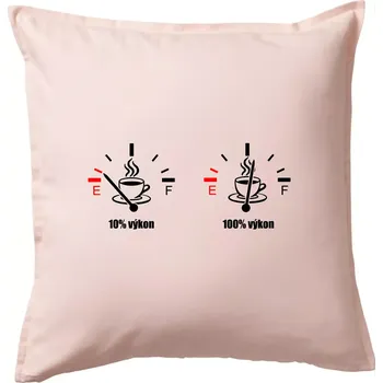 Polštář Výkon kafe - Polštář 50x50 - 50x50 - Pouze potah ( Světle růžová )