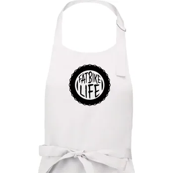 Kuchyňská zástěra Fatbike life - Pánská zástěra na vaření - Univerzální velikost ( Bílá )