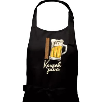 Kuchyňská zástěra Kousek piva - Dámská zástěra na vaření - Univerzální velikost ( Černá )