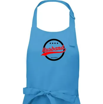 Kuchyňská zástěra Husband since (váš ročník) - Pánská zástěra na vaření - Univerzální velikost ( Světlý tyrkys )