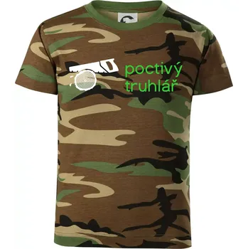 Chlapecké tričko Poctivý Truhlář - Dětské maskáčové triko - 122 cm/6 let ( Hnědý maskáč )