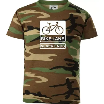 Bike lane - Dětské maskáčové triko - 104-110cm / 3-4 roky ( Hnědý maskáč )