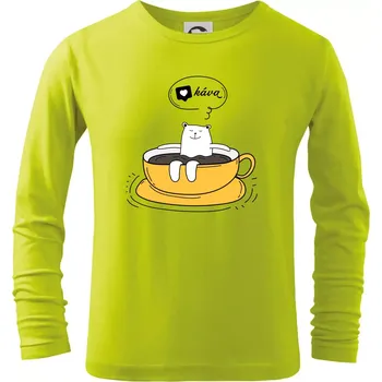Dětská móda Miluji kávu - Triko dětské Long Sleeve - 104-110cm / 3-4 roky ( Limetková )