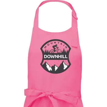 Kuchyňská zástěra MTB downhill erb - Pánská zástěra na vaření - Univerzální velikost ( Růžová )