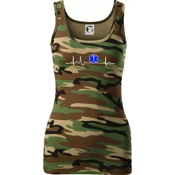 EKG rescue modrá hvězda - Dámské Maskáčové tílko - XL ( Hnědý maskáč )