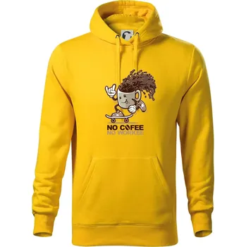 Pánská mikina No cofee no workee - Mikina pánská Cape s kapucí - XL ( Žlutá )