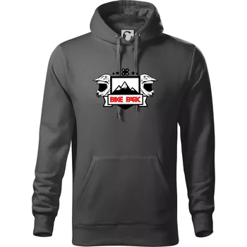 Pánská mikina Bike park helmy - Mikina pánská Cape s kapucí - XL ( Ocelově šedá )