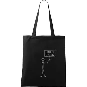 Nákupní taška I don't care - postava - Taška bavlněná - 42 x 38 cm ( Černá )