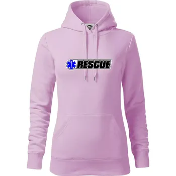 Dámská mikina Záchranář rescue kříž modrý - Mikina dámská Cape s kapucí - XS ( Orchid )