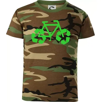 Kolo ekologie - Dětské maskáčové triko - 134 cm/8 let ( Hnědý maskáč )