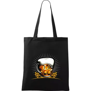 Nákupní taška Beer půllitr plný - Taška bavlněná - 42 x 38 cm ( Černá )