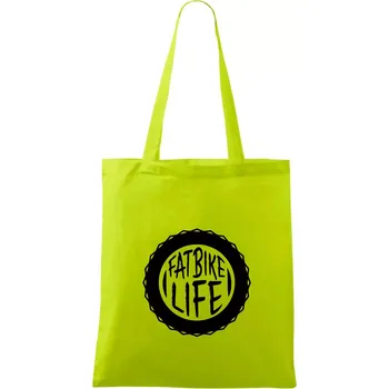 Fatbike life - Taška bavlněná - 42 x 38 cm ( Limetková )