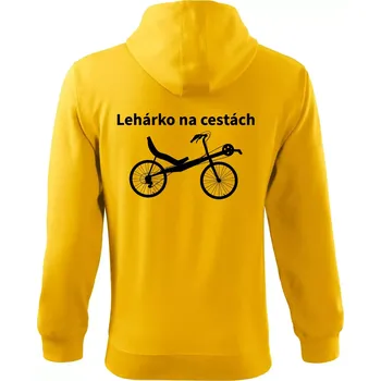 Pánská mikina Lehárko na cestách - Mikina s kapucí na zip trendy zipper - S ( Žlutá )