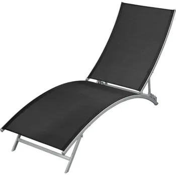 Zahradní lehátko Nábytek XL Zahradní lehátko ocel a textilen černé 42866